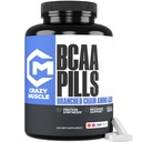 Crazy Muscle 3000mg BCAA Pills (80 Days Supply) med Optimum 2:1:1 Ratio of Branched Chain Amino syror för återhämtning och tillväxt, 1000mg BCAA per piller (mer än BCAA kapslar) 240 tabletter
