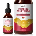 Milk Thistle Liver Detox Drops Apple Flavor – Liver Cleanse Detox & Repair with Moringa, Dandelion, Burdock & Green Tea – Herbal Liquid Supplement for Liver Support & Liver Health, Vegan, 2 Fl Oz