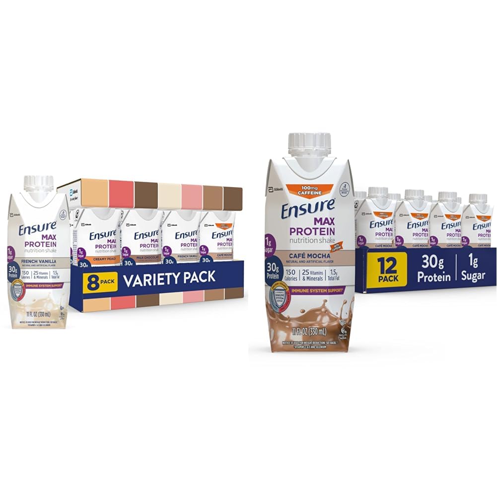 Säkerställ Max Protein Nutrition Shakes, Variety Pack, med 30 g protein & Max Protein Liquid Nutritional Skaka med 30 g protein