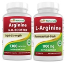 Bästa naturliga L-arginin NO Booster 1300 mg och L-arginin 1000 mg