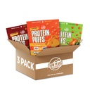 Twin Peaks Ingredienser Låg Carb, Keto Friendly Protein Puffs, (Variety Pack, 2.1 Ounce), 2 portioner, 3 Pack (60g, 42g Protein, 4g Carbs)