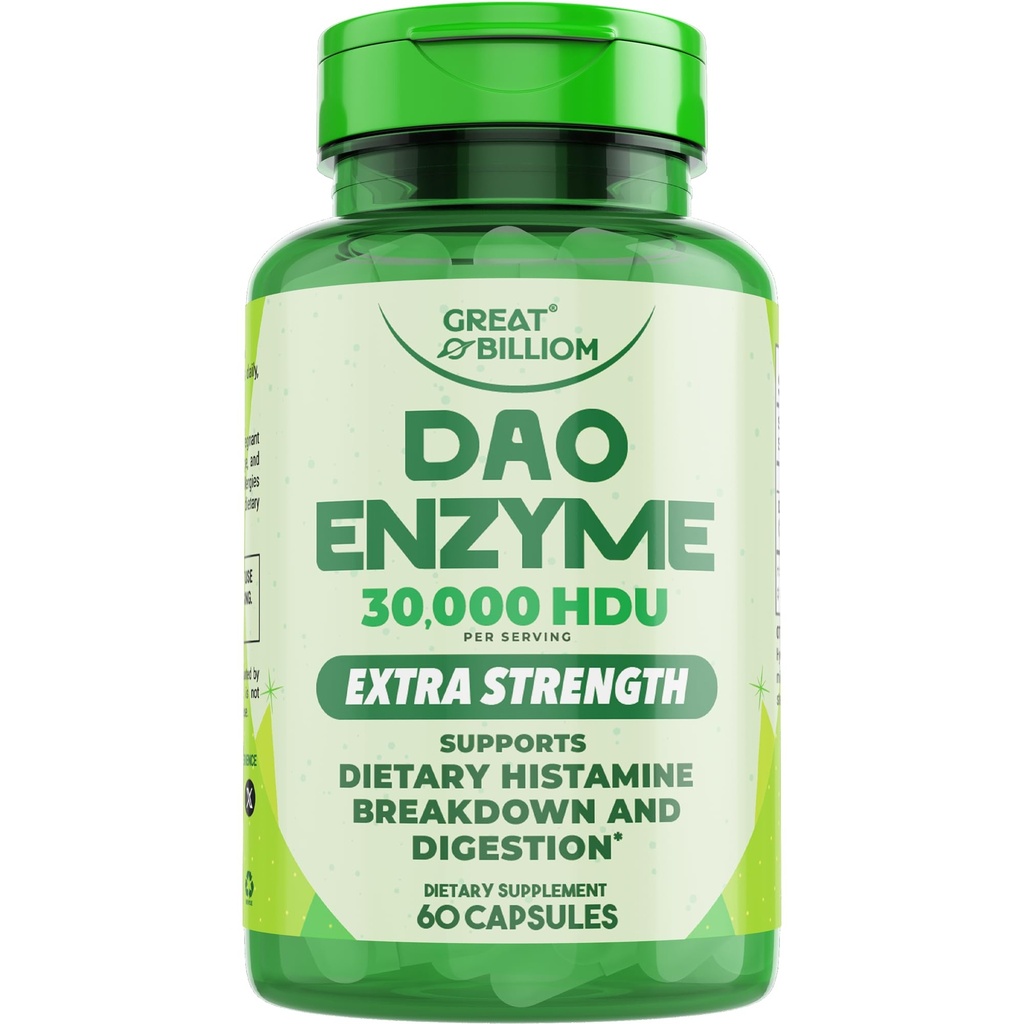 DAO Enzyme (Diamine Oxidase) - Digestive Enzymes for Women & Men - 30.000 HDU - Gut Health Supplements - Digestive Health Histamine Support - Enzymer för Digestion - 60 kapslar