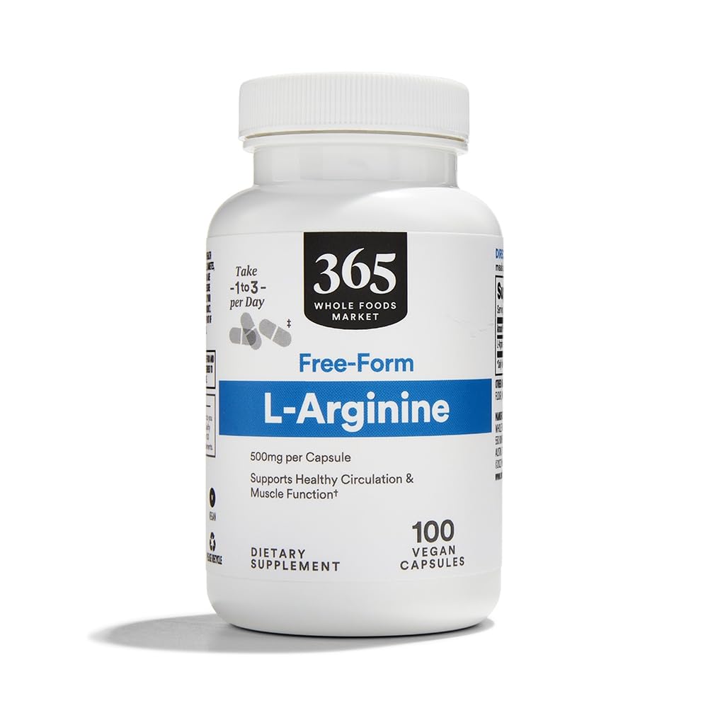 365 av Whole Foods Market, L Arginine 500Mg 100 Veggie Caps