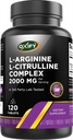 Oxify L-Arginine L-Citrulline Complex 2000 mg Per Servering | 120 tabletter | Gluten-Free, Non-GMO | Supplement Made in USA