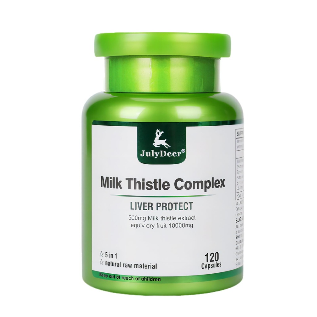 Milk Thistle 500 mg Silymarin Marianum Liver Support, Antioxidant Support, Detox, Liver Protection Capsules för att stanna upp sent, dricka och Hangover, Dull Skin