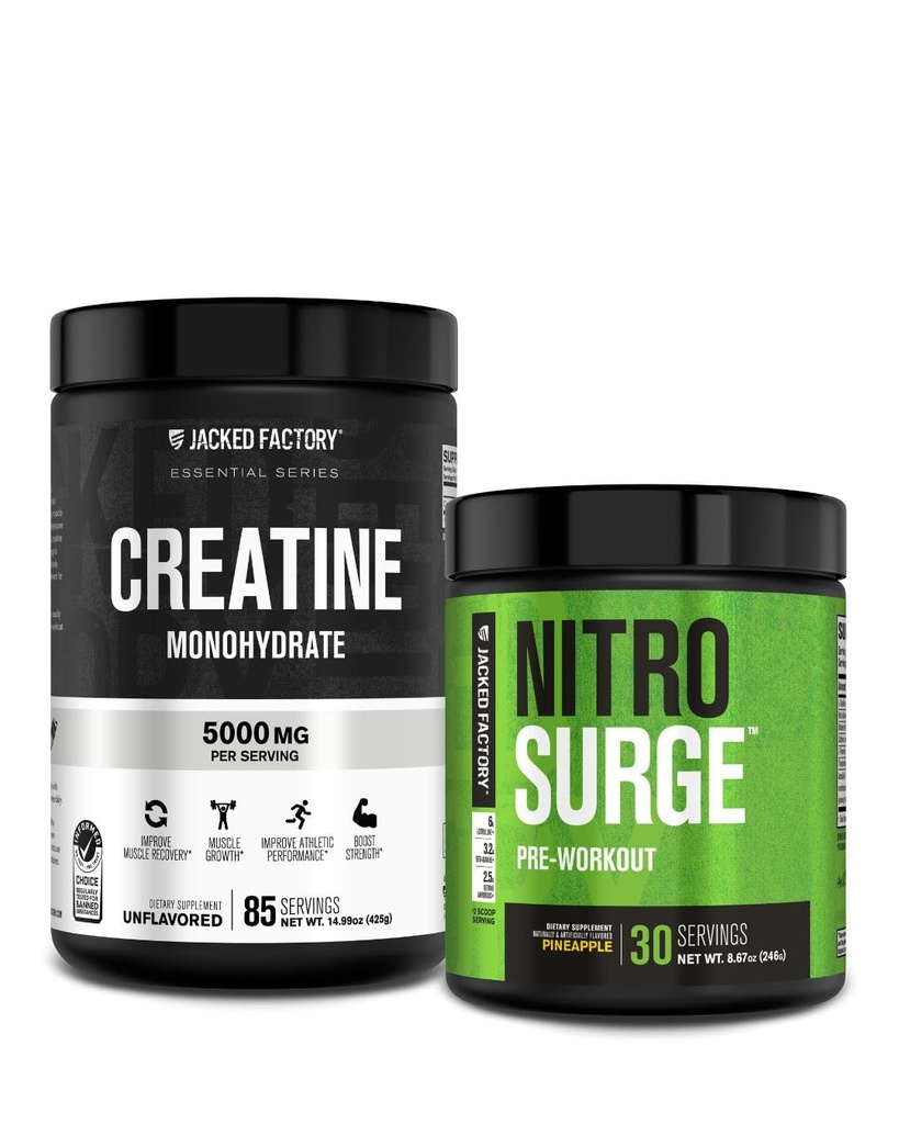 Jacked Factory Nitrosurge Pre-Workout i Pineapple & Creatine Monohydrat för Män & Kvinnor