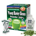 Yamamoto Kanpoh YAMAKAN Barley Grass Juice Powder, Young Barley Grass Powder Rich i mineraler, vitaminer och växtbaserade protein för kvinnor och män, gräsjuice från Japan, Non GMO 22 Count