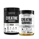 Jacked Factory Creatine Monohydrate Gummies (150 Gummies, Lemon) & Kreatinmonohydratpulver (85 portioner, osmakad)
