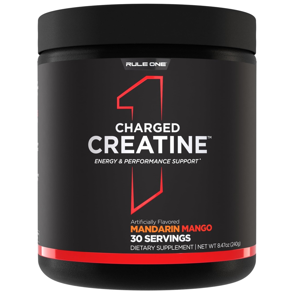 Regel 1 Proteiner laddade kreatin - Multi-Function Workout Supplement med kreatin, elektrolyt och energi Blends för intensitet, prestanda och Hydration Support (30 portioner, Mandarin Mango)