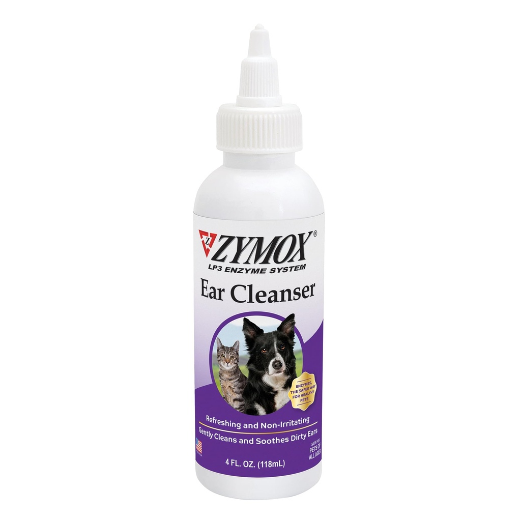 Zymox Ear Cleanser Solution för hundar och katter, 4oz