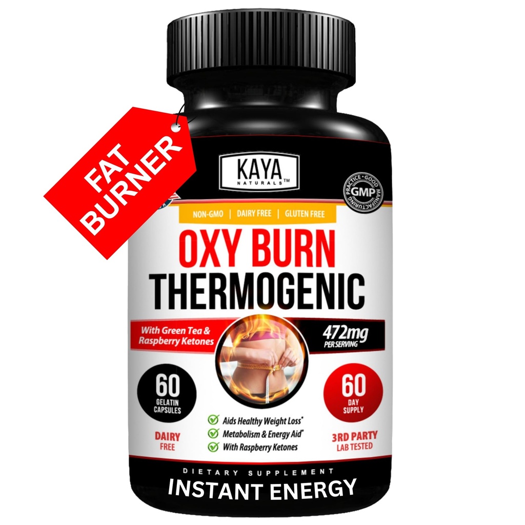 Kaya Naturals Supreme Fat Burner - Viktminskning Pills Kvinnor & Män - Appetite Suppressant Supplement - Kraftfulla termogena dietpiller - Naturenergi Boost Oxy Burn 60 Count