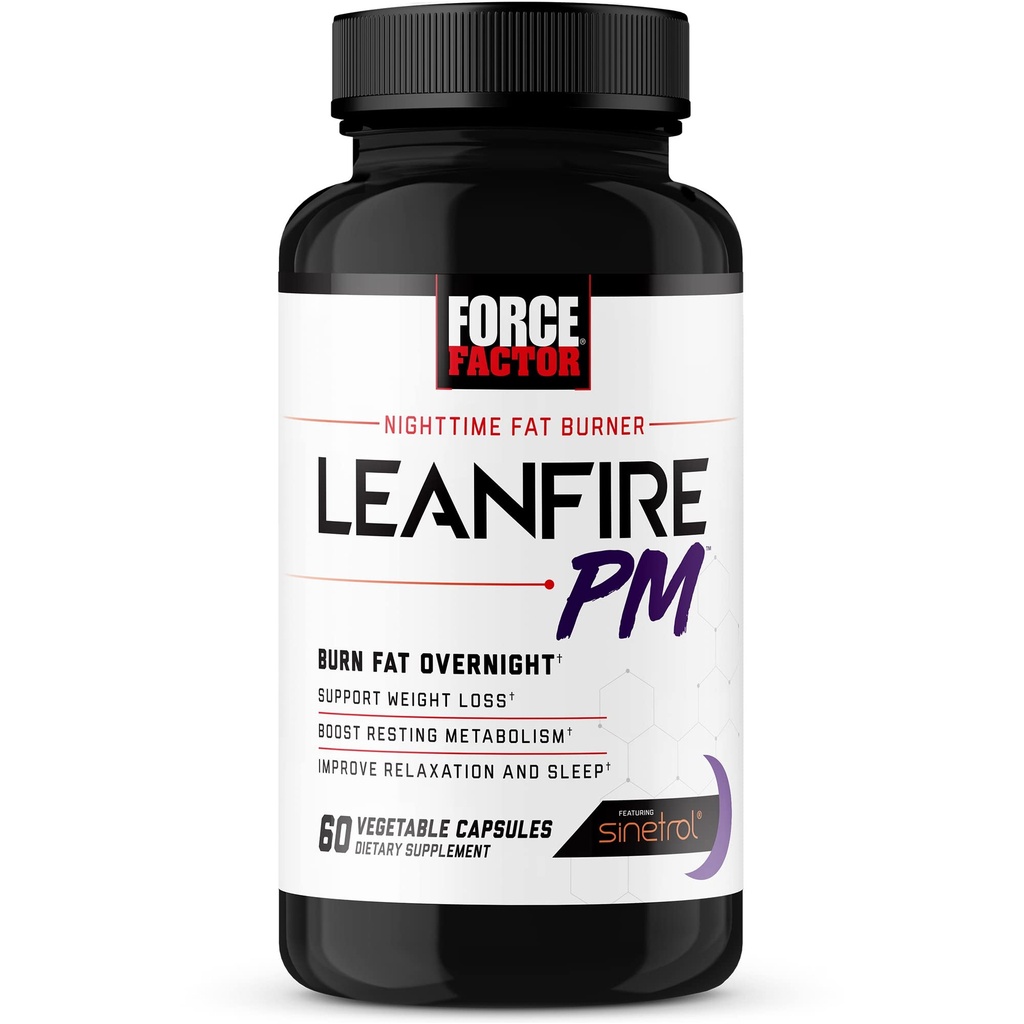 Force Factor LeanFire Weight Loss Bundle med Next-Gen SLIMVANCE Thermogenic Fat Burner 60 kapslar och Overnight Fat Burner 60 kapslar