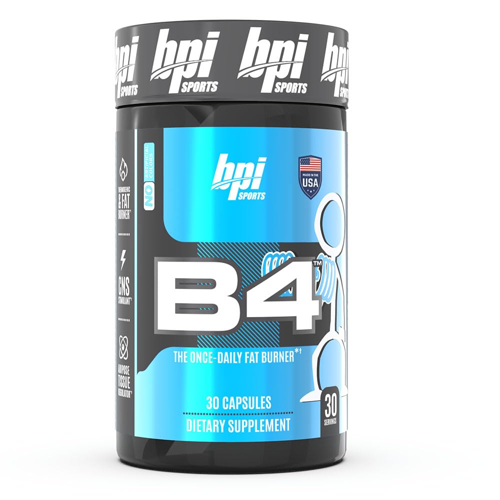 BPI Sport Nite Burn Nighttime Fat Burner & B4 Extra Strength Fat Burner Capsules Bundle - 60 portioner