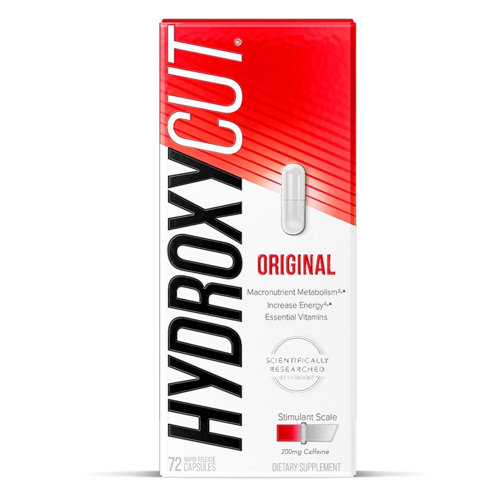 Hydroxycut Original - 72 Rapid-Release Capsules - 200 mg Koffein - Boost Metabolism, Bränna kalorier, Öka energi - för kvinnor och män