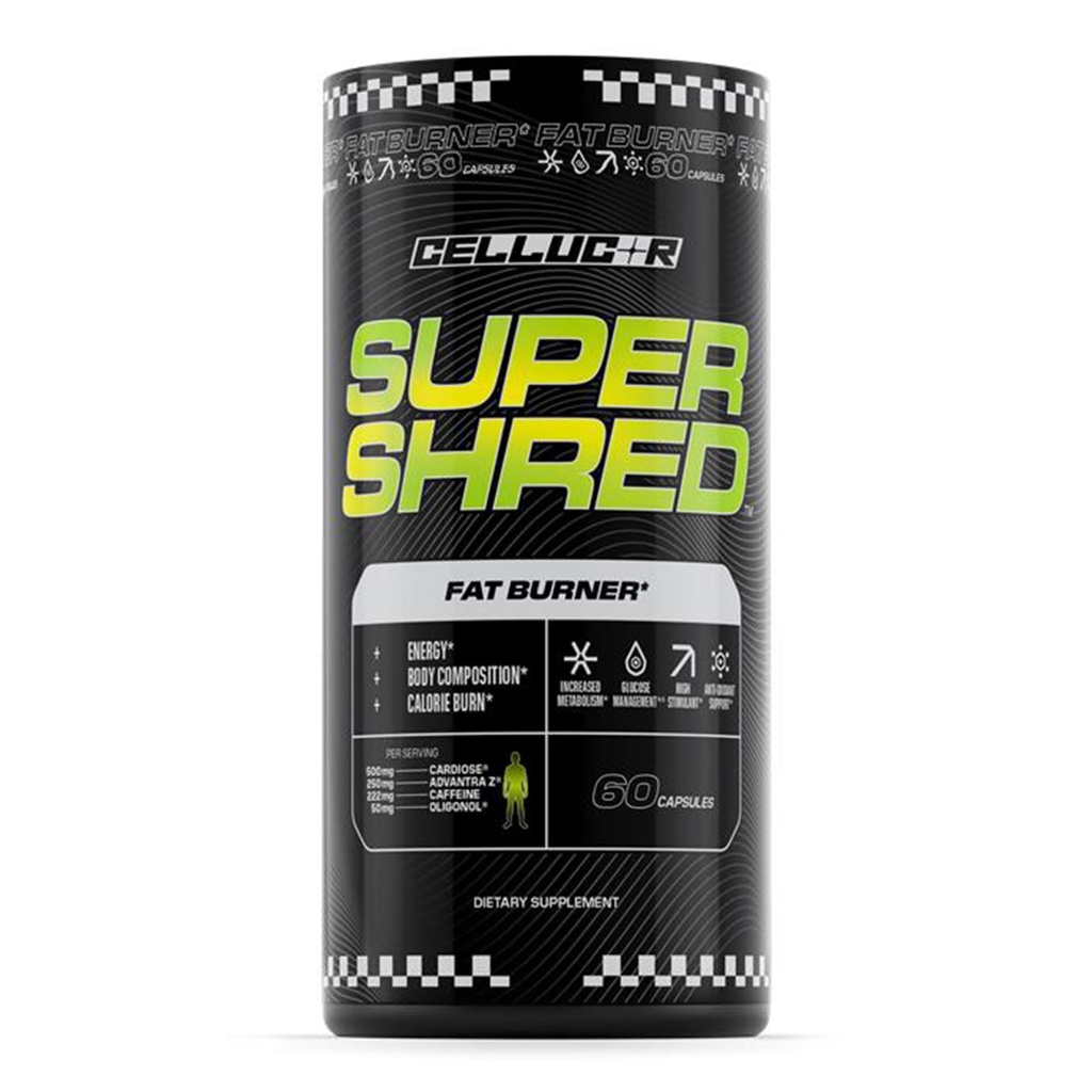 Cellucor Super ShredTM Fat Burner | Thermogenic Power & High Stimulant Energy | 60 kapslar