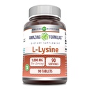 Fantastiska formler L-Lysin 1000mg Amino Acid Tablets Supplement | Non-GMO | Gluten Free | Made in USA (90 Count)