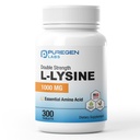Puregen Labs L-Lysine Extra Strength 1000 MG per tablett - 300 portioner | Hög styrka, immun och Collagen Synthesis Support, icke-GMO, NO Gluten och Dairy - 300 tabletter