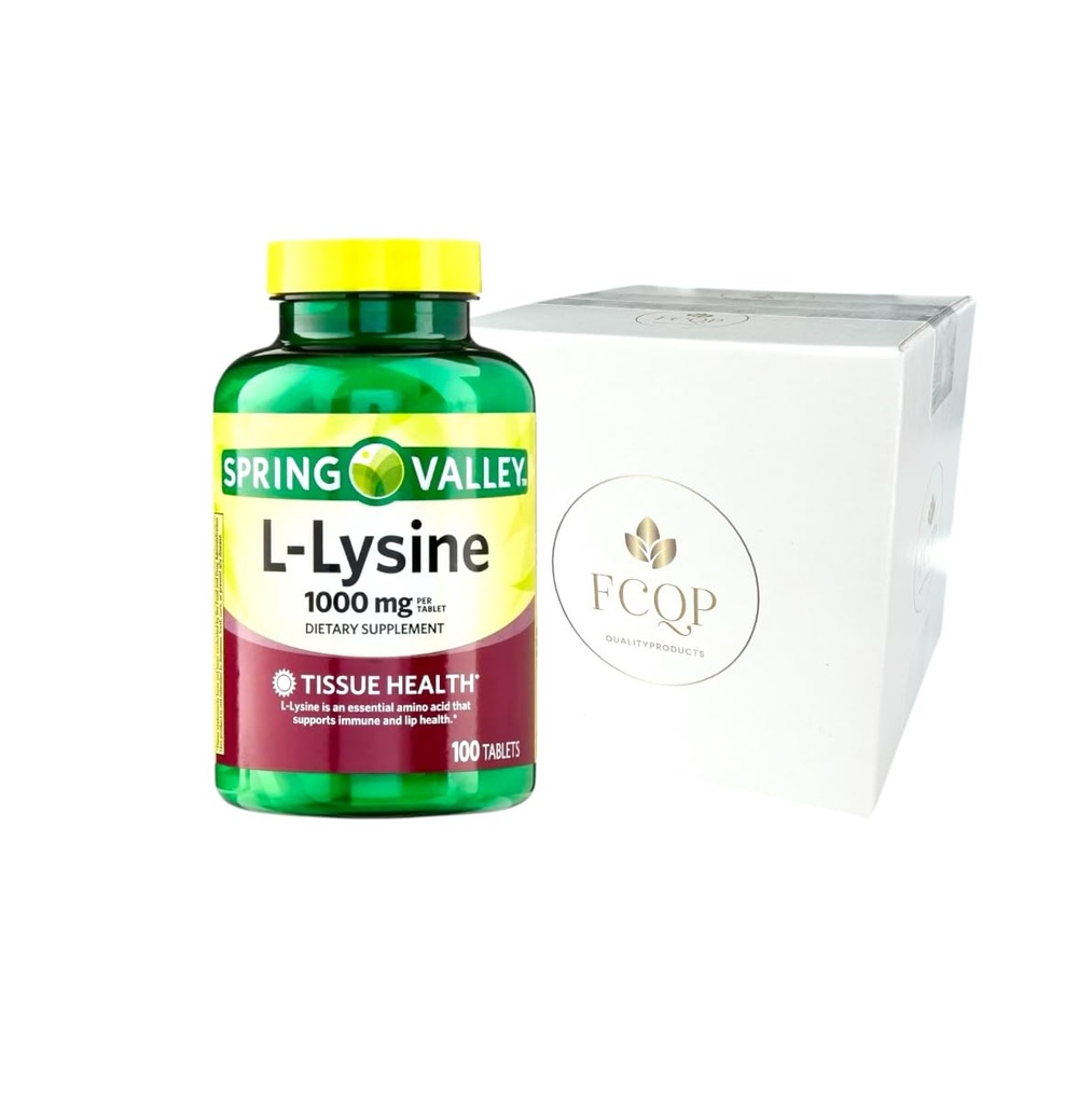 Spring Valley L-Lysine Dietary Supplement, 1000mg, 100 tabletter