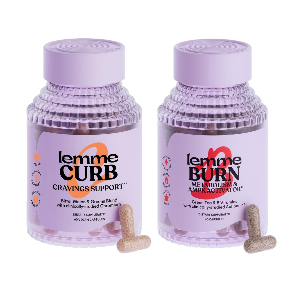 Lemme Curb och Burn - Metabolism, Cravings Support & Weight Management med kliniskt studerade Chromium Picolinate, Gynostemma, Cinnamon, Green Tea, Vitamin B6 & B12 - Gluten-Free, 60 greve Ea
