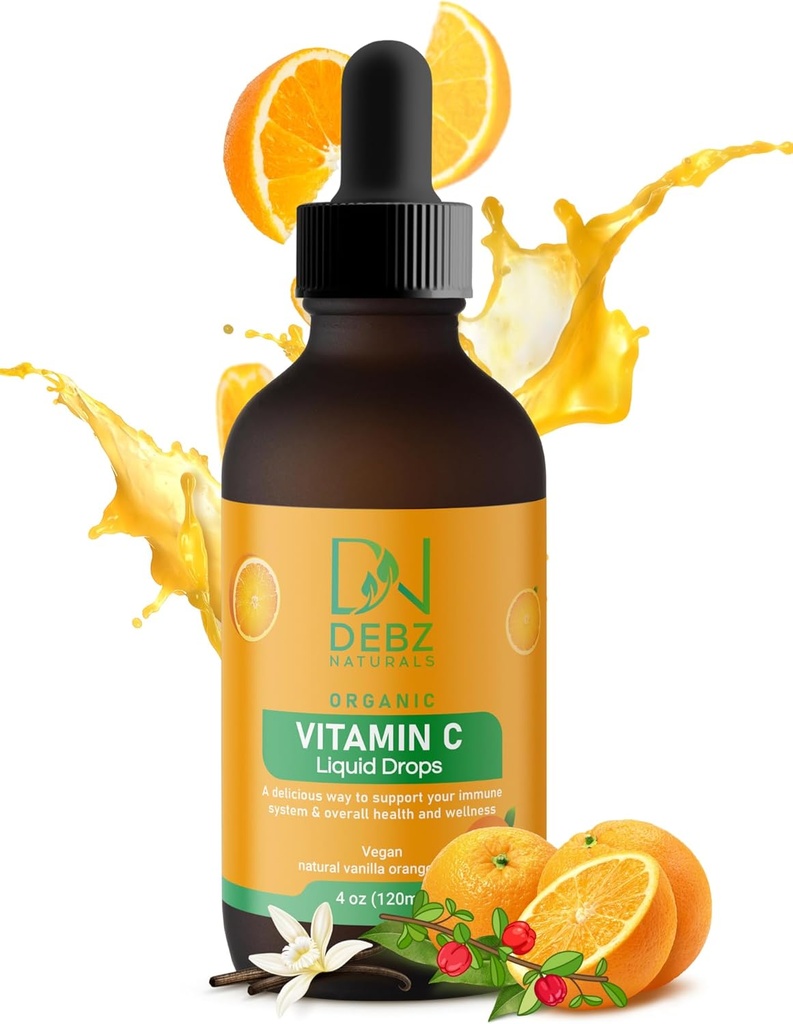 Organic Liquid Vitamin C Drops - Immune Support Supplement - Vegan - Made in USA - 4 oz - Bekväm - Tasty