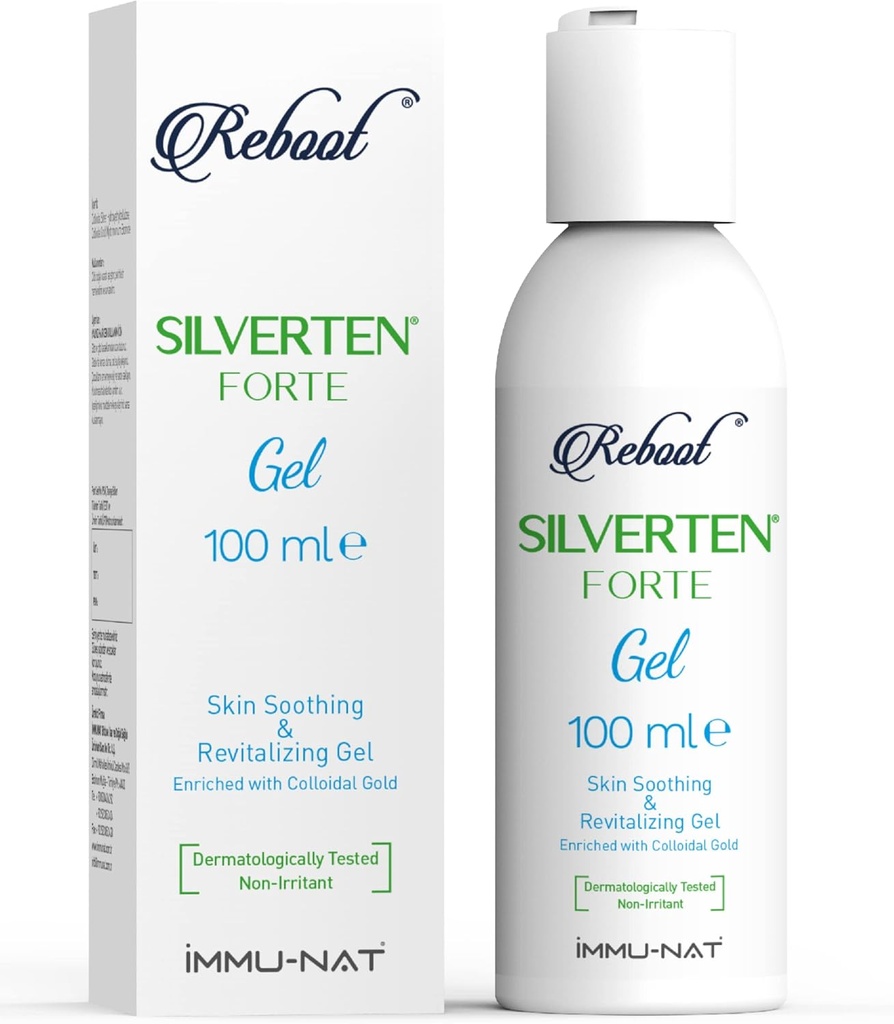Reboot Silverten Forte - Antimicrobial Silver Wound Care Gel - 3.4oz - Fast First Aid Relief för Burns, Itching & Scars - Cooling, Soothing & Revitalizing - Säker för barn & husdjur