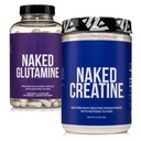 NAKED Pure Micronized Creatine Monohydrate 200 Servings + Pure L-Glutamine 240 Capsules Bundle: Vegan, Non-GMO, Gluten Free. Minimera Muscle Breakdown & Improve Protein Synthesis. Ingenting artificiell