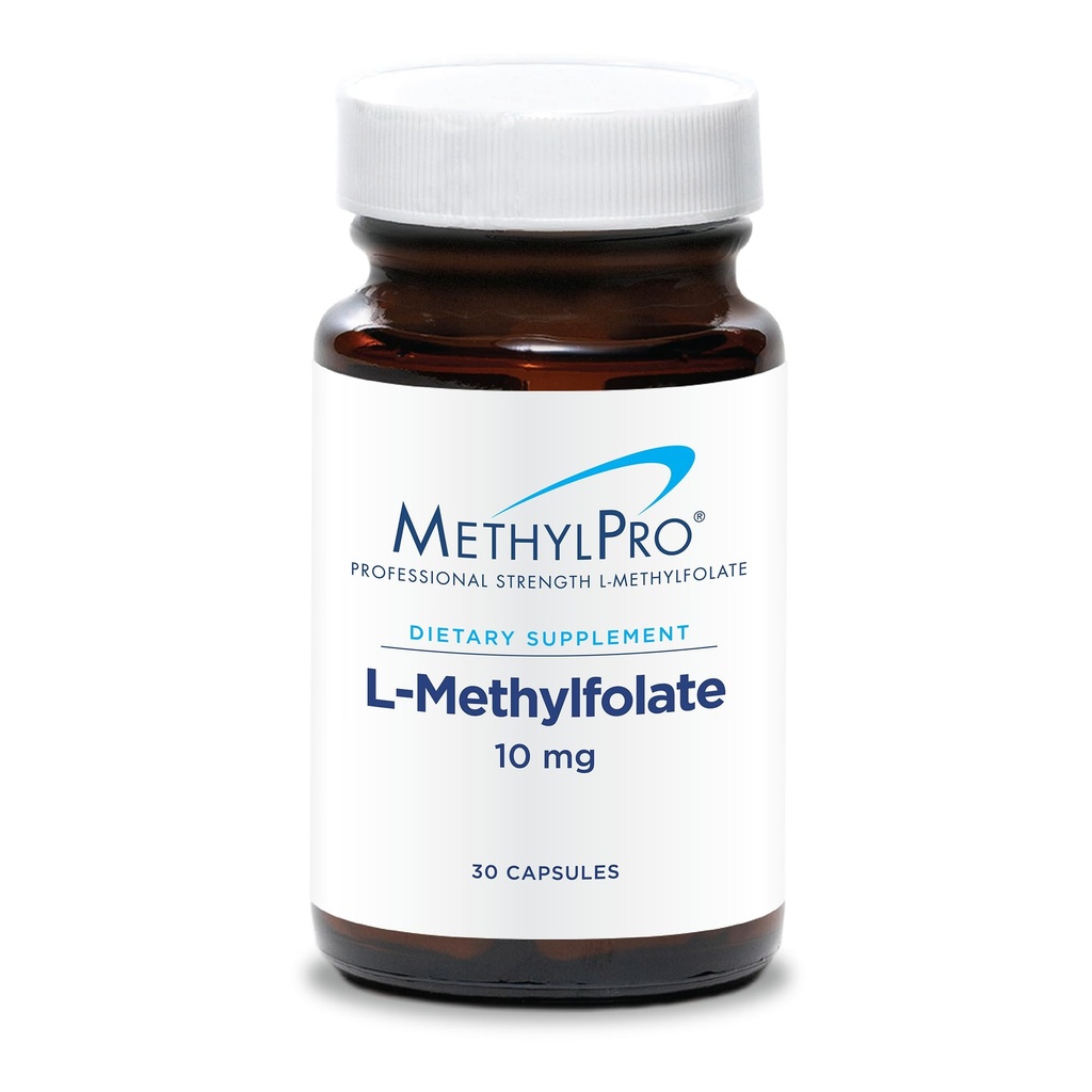 MethylPro L-Methylfolat 10 mg - Stöder en hälsosam Mindset - Aktiv folat för metyleringsstöd och biokemiska reaktioner - Mycket biotillgänglig - 30 portioner - 30 kapslar
