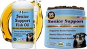 Natural Dog Company Senior Dog Bundle - Omega 3 Fish Oil Liquid 16oz & Senior Wellness Chews 90ct - Support Mobility, Brain, Heart & Eye Health med gurkmeja, lax, Lion's Mane & Omega-3s