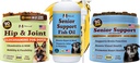 Natural Dog Company Senior Dog Bundle - Omega 3 Fish Oil 16oz + Senior Wellness Chews 90ct + Hip & Joint Chews 90ct - Support Joints, Brain, Heart, Eyes, Skin & Mobility med Omega-3s, Lion's Mane & G