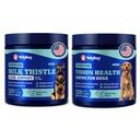 Hund Eye och Liver Wellness Bundle - Vision Support Chews med antioxidanter och Omega-3s Plus Milk Thistle Liver Detox Chews med NAC och Curcumin - Natural Daily Health Support för hundar av alla raser