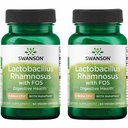 Swanson Lactobacillus Rhamnosus med FOS - 5 miljarder CFU - Digestive Health Support med Fructooligosaccharides - Probiotiskt stöd för gastrointestinal hälsa * - Vegan - 60 Veggie Caps (2 Pack)