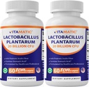 Vitamatic Lactobacillus Plantarum - 20 miljarder per DR-kapsel - 60 greve - Digestive Support - Made with Prebiotic Inulin Fiber-2 Pack