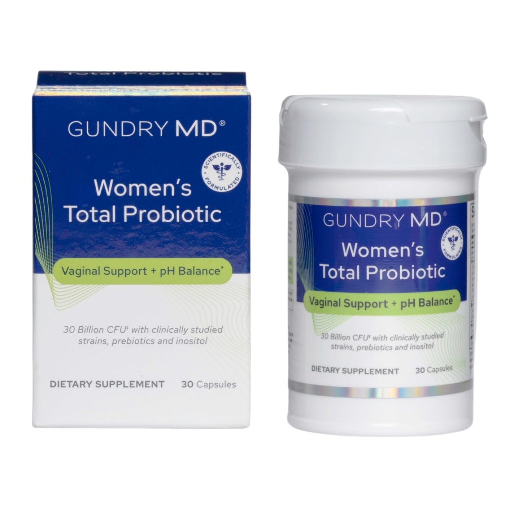 Gundry MD Women's Total Probiotic - Kvinnors Probiotikum för vaginalt stöd och Digestive Health - 30 kapslar
