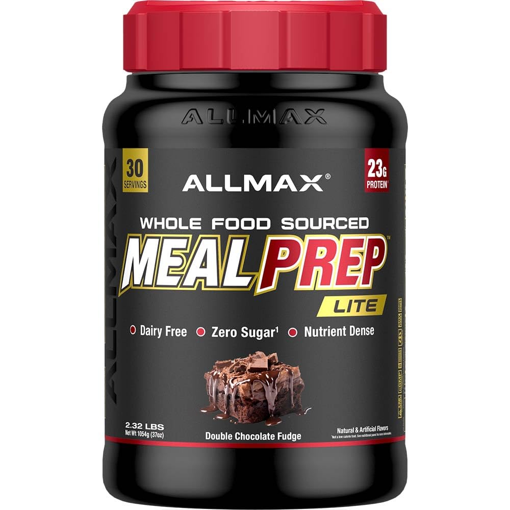 ALLMAX Nutrition MealPrep Lite Whole-Food Protein Powder, Dairy-Free, Keto-Friendly, 23g Protein, 30 portioner (Double Chocolate Fudge)