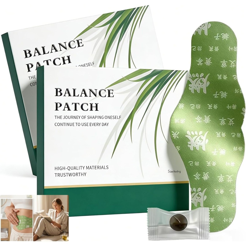 2 Boxes Balance Patch, japanska växtbaserade magpatch med växtbaserade ingredienser, främjar bukkomfort, icke-irriterande och bekvämt lim, lätt aktuell användning (10 patchar)