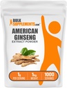 BulkSupplements.com American Ginseng Extract Powder - Ginseng Supplement, Herbal Supplements - Gluten Free, 1g per Servering, 5kg (11 lbs) (Pack of 5)