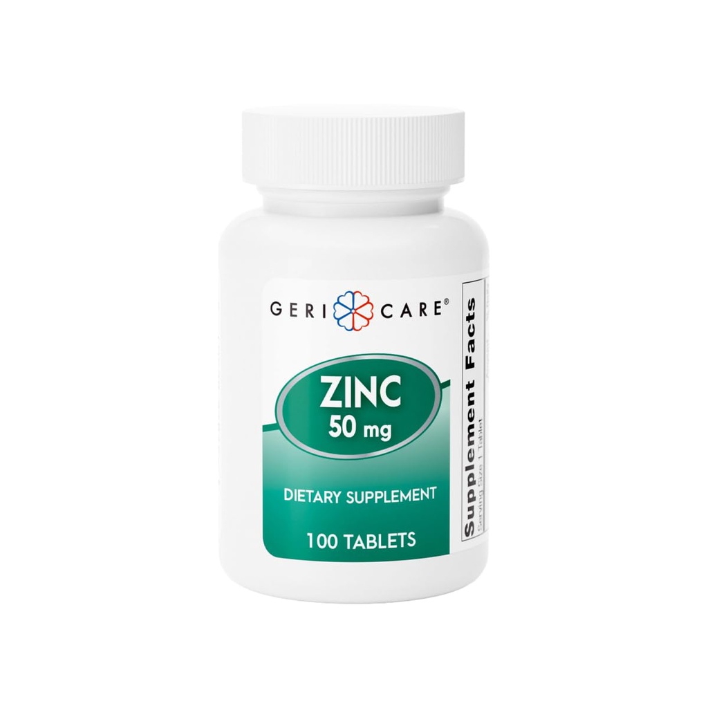 Zinksulfat 50 mg Essential Mineral Supplement, stöder immunfunktion, antioxidantaktivitet och näringsmetabolism, 100 tabletter