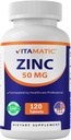 Vitamatic Zink 50mg som Zink Gluconate - Immunity Boosting Supplement 120 tabletter