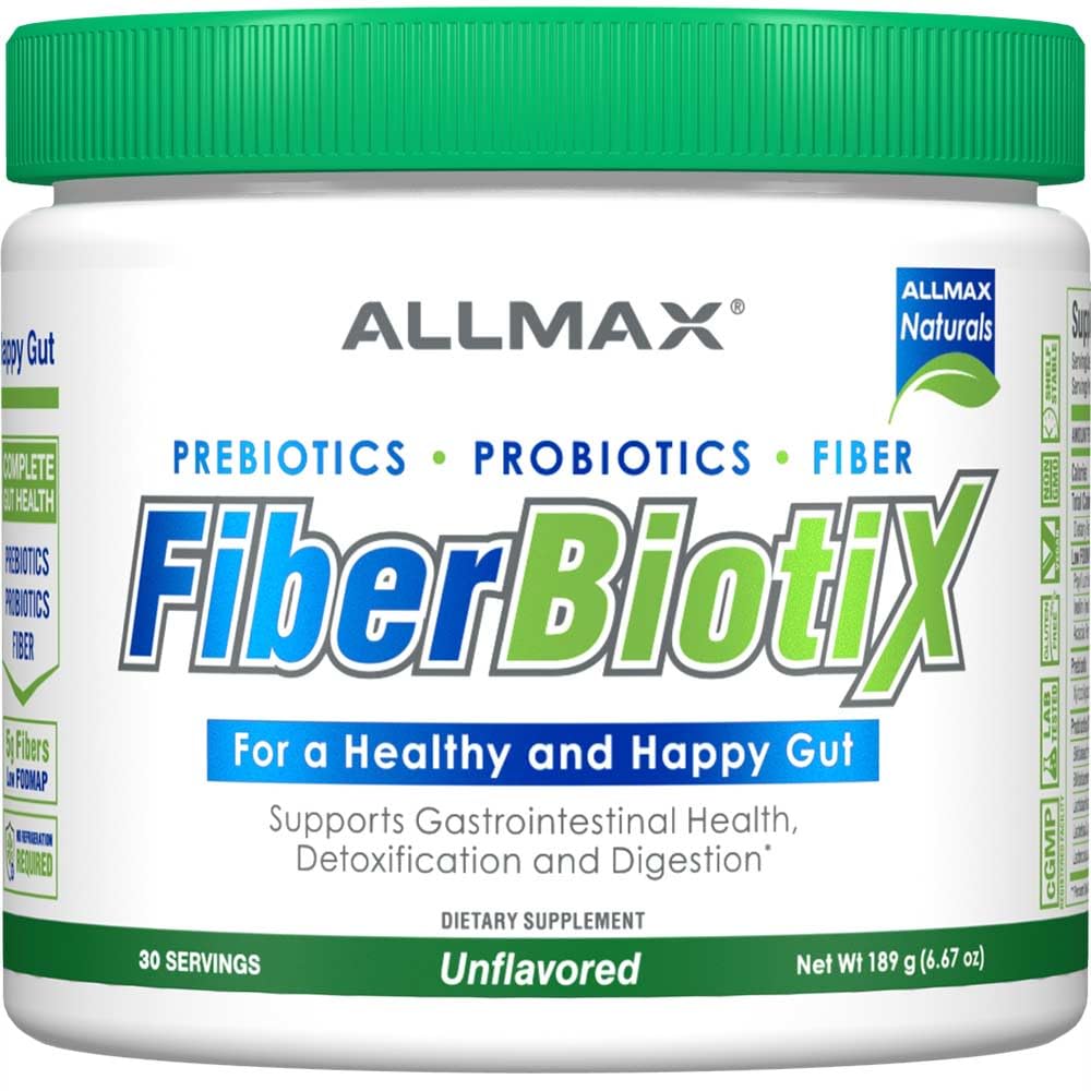 ALLMAX Naturals - FiberBiotix - Stöder gastrointestinal hälsa, avgiftning och matsmältning för en hälsosam och lycklig tarm (189 g, osmakad)