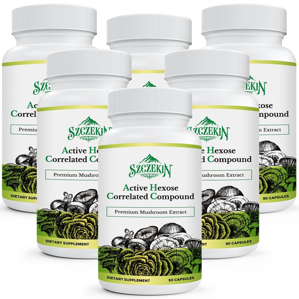 Aktiv Hexose korrelerad förening 1500 mg Tillägg, Natural 8 Mushroom Extract Supplement, Immune System, Liver Function, Natural Killer och T Cells Activity, 540 Veggie Capsules