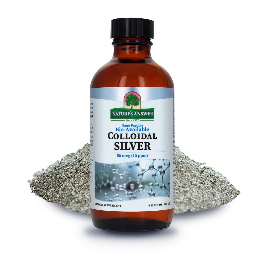 Colloidal Silver Liquid 10 PPM 50 MCG High Potency Superior Elemental Silver Liquid Salve Immune Support Supplement, 4 fl. oz | Natural Immune Support | Säker Dos | Hög effektivitet