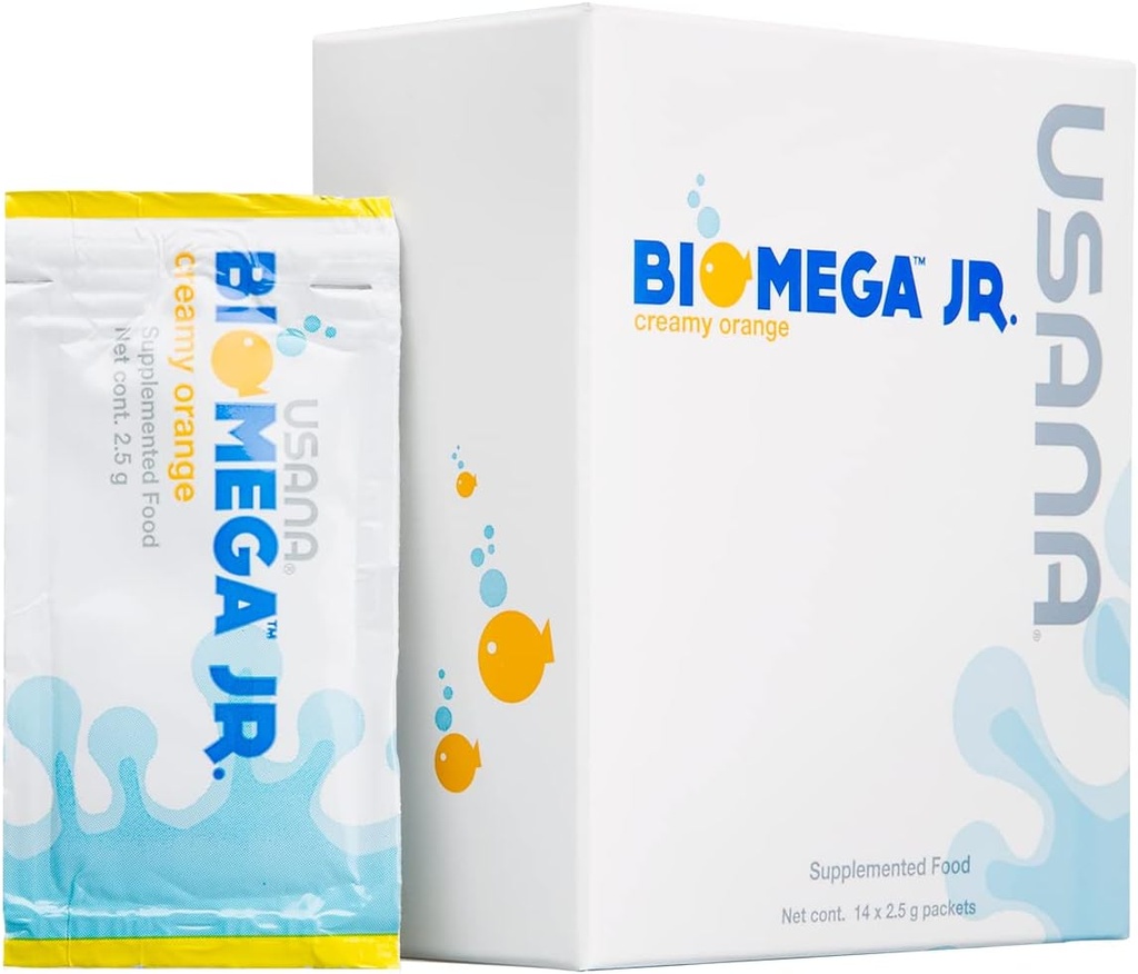 USANA BiOmega Jr. Fish Oil Supplement med Omega 3 fettsyror för barn 4 + - 14 paket