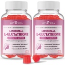 2 Pack Liposomal Glutathione Gummies 1000mg, High Absorption Glutathione Supplement with Vitamin C, Milk Thistle for Skin Health, Liver Detox & Immune, Vegan, Sugar Free, Strawberry Flavor, 120 Count