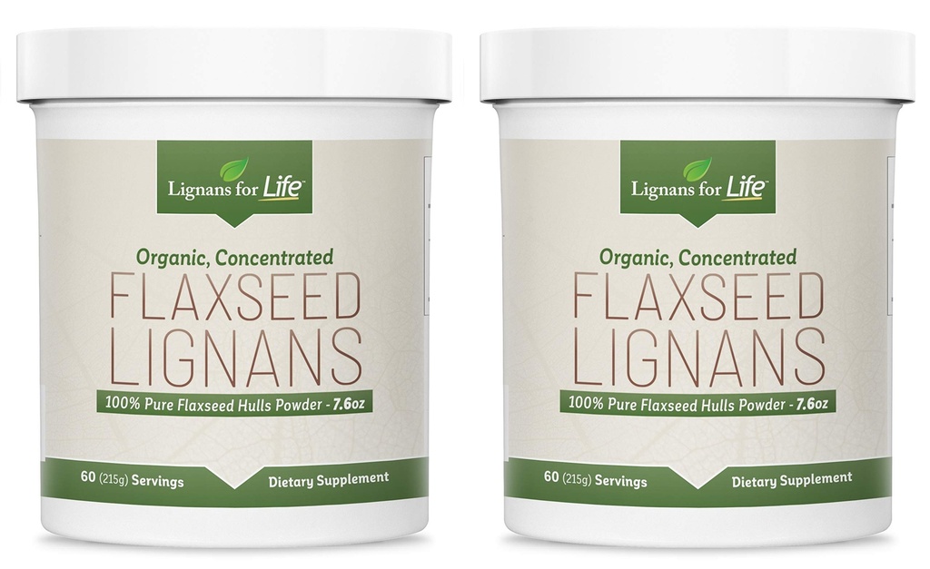 Lignanser för livet - Natural Bulk Ground Flaxseed Powder - Omega 3 & 6 fettsyror fyllda höga fiberantioxidanter - Stöd hälsosamt hjärta och hår, hälsosamt immunsystem - 60 portioner 80 mg per flik, 2 Pack