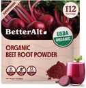 Bättre Alt Organic Beet Root Powder, USDA Certified - Nitric Oxide Supplement, Beet Juice Powder Superfood för hälsosamt hjärta, Beetroot Supplement, Beetroot Powder - 112 portioner, 1 lb