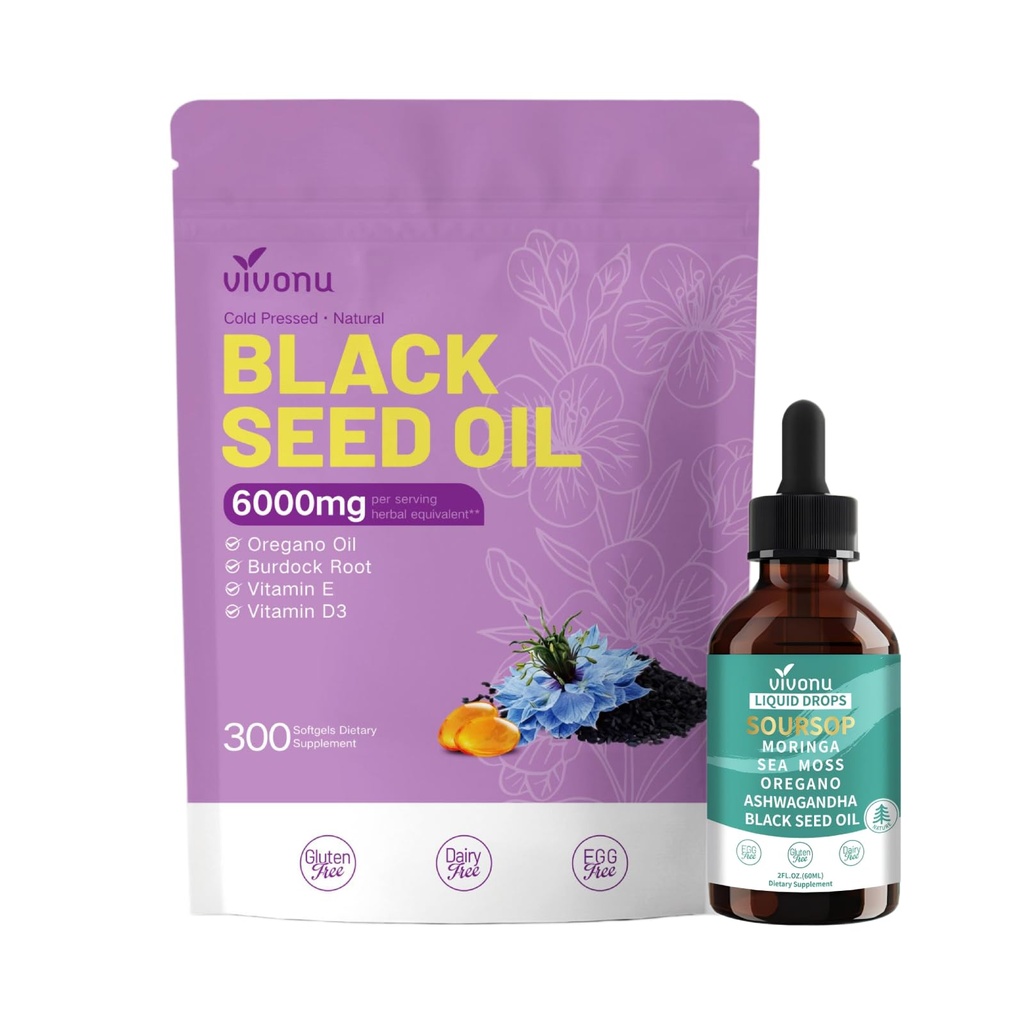 Soursop Bitters Liquid & Black Seed Oil Capsules Bundle