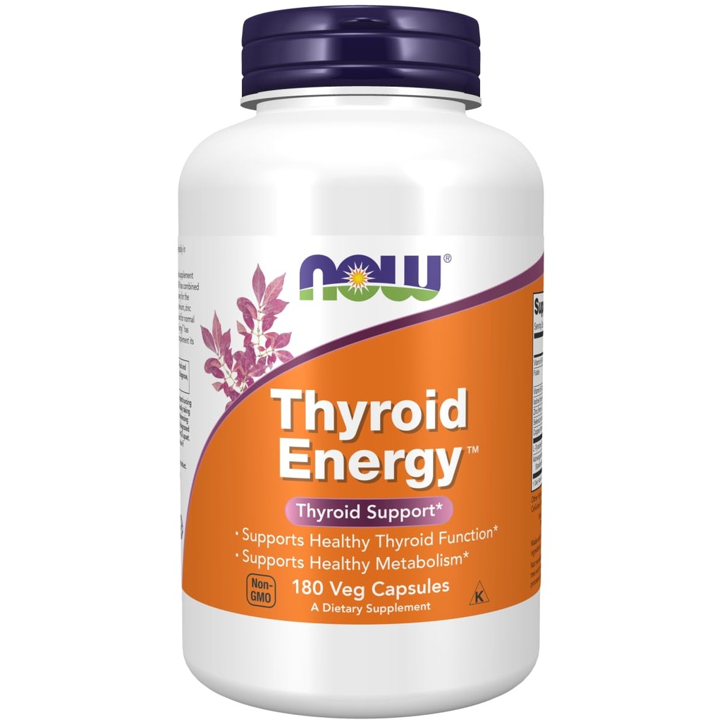 NOW Foods Thyroid Energy Veg Capsules (180 kapslar, paket med 2)