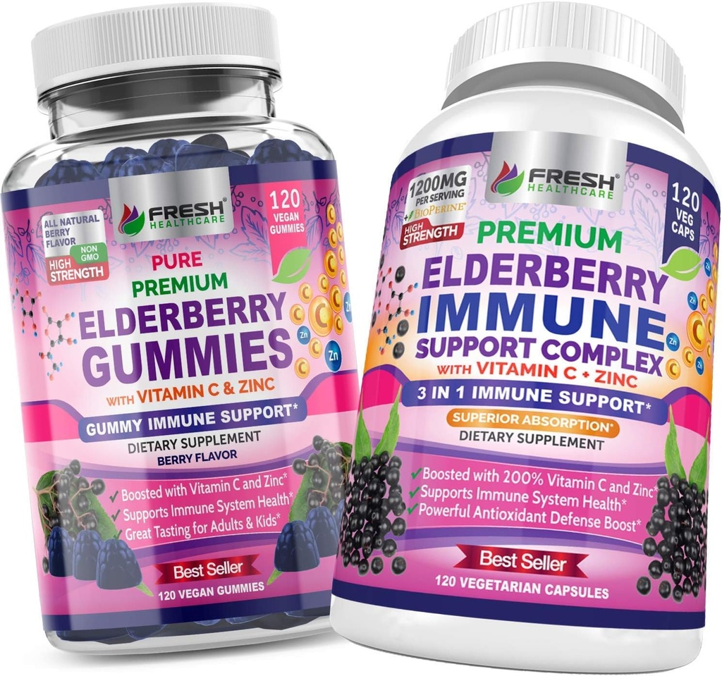 FRESH HEALTHCARE Elderberry Gummies och Elderberry Immune Support Complex
