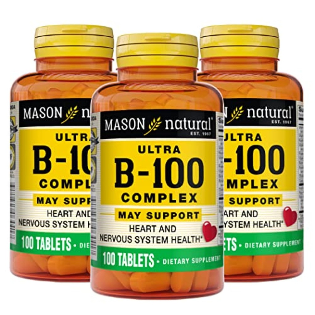 MASON NATURAL Ultra B,100 Complex, 300,Day Supply, för Normal Immune Support och Energy Metabolism, 3 Pack