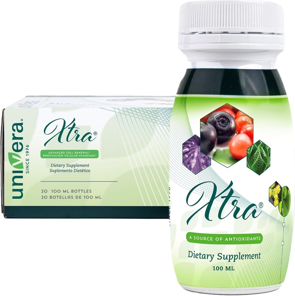 Univera Xtra Minis, Multimineral frukt Komplex, 15 naturliga ingredienser, Stress Management, Focus & Clarity, Joint Comfort, Antioxidant Protection - 3.38 Fl Oz (Pack av 20)